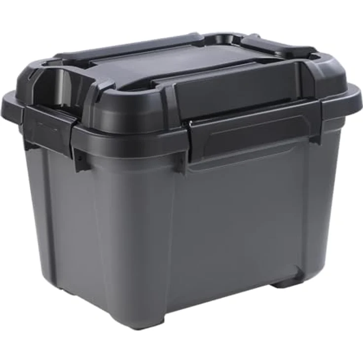 Kreher® Bunker Tough Lagerbox 18L mit Deckel und Silikondichtung, IP67 zertifiziert, aus robustem recyceltem Kunststoff, schwarz – Bild 1