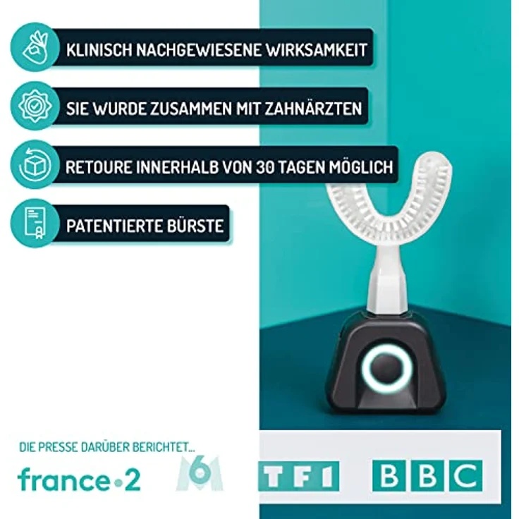 Y-Brush - Elektrische Zahnbürste – Y-Bürste – 3 Monate Laufzeit – NylonBlack Erwachsene – Bild 4