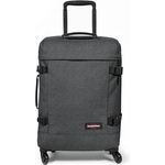 EASTPAK TRANS4 S Koffer, 44 L - Black Denim (Grau) - 360°-Rollsystem, Zweistöckiges Fach, Kompressionsgurte