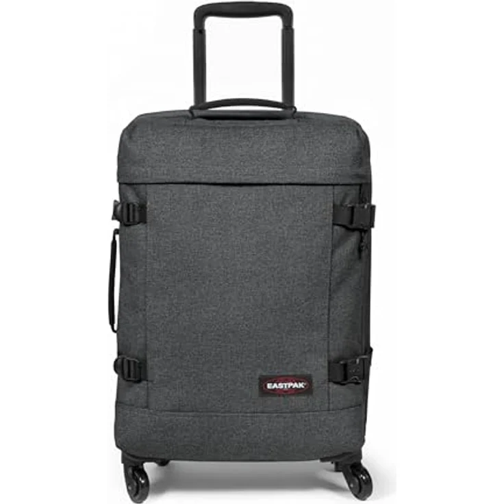 EASTPAK TRANS4 S Koffer, 44 L - Black Denim (Grau) - 360°-Rollsystem, Zweistöckiges Fach, Kompressionsgurte – Bild 1
