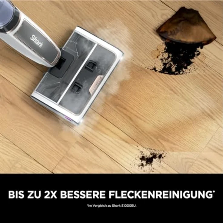 Shark SteamPickUp 3-in-1-Dampfreiniger, chemiefrei, reinigt nassen & trockenen Schmutz, 420ml Fassungsvermögen, Extra-Bürstenrolle, Weiß – Bild 5
