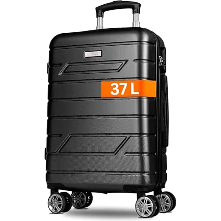 NOWI Bergamo 4 Rollen Kabinentrolley, 56 cm, schwarz, 100% ABS, kompakt (39x22 cm) – Bild 1