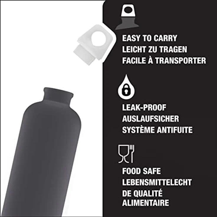 Sigg Lucid Shade Touch, Design Trinkflasche, 0.6 L, Aluminium, BPA Frei, Dunkel Grau – Bild 3