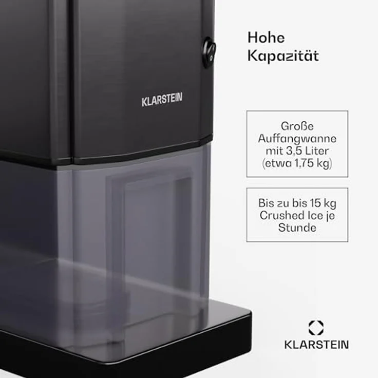ONECONCEPT Eiswürfelmaschine Icebreaker, Elektrischer Ice Maker mit 15 kg/h Leistung, schwarz – Bild 3