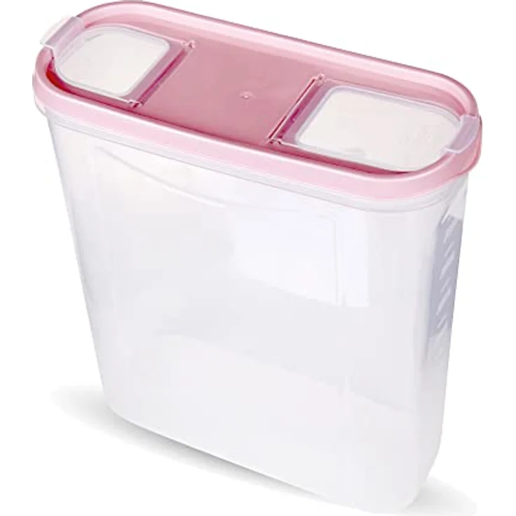 Bestlivings Vorratsdose Müslispender, 2-tlg. Set, 4,5 Liter, luftdicht, transparent, Kunststoff, 8,5cm x 22cm x 26cm – Bild 3
