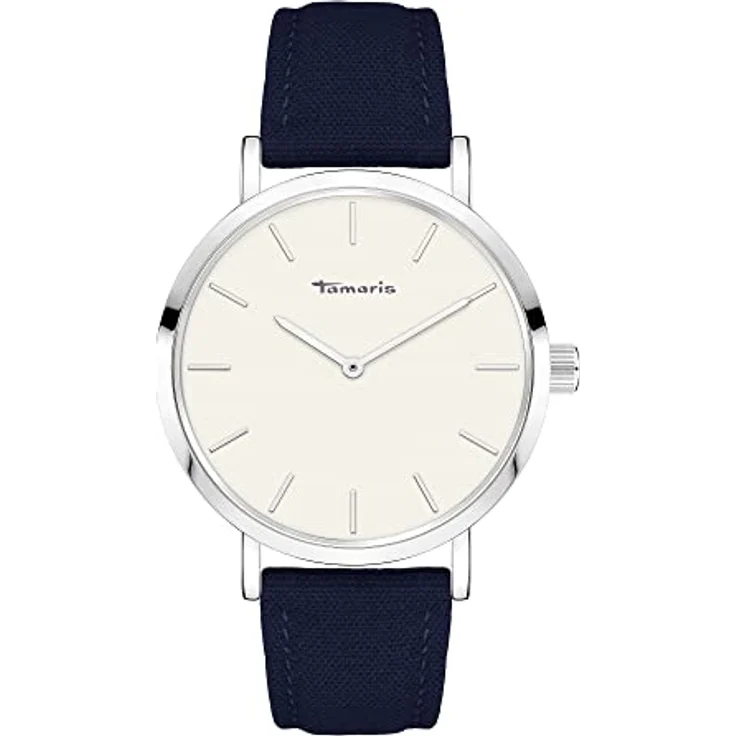 Tamaris Armbanduhr TT-0085-LQ, Silber, 38 mm Metallgehäuse, kratzunempfindliches Mineralglas, Canvasarmband – Bild 1