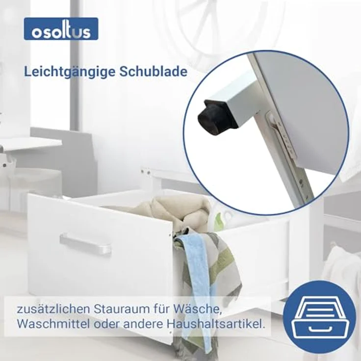 hausratplus Untergestell Podest f. Waschmaschine Schublade Sockel weiß – Bild 5