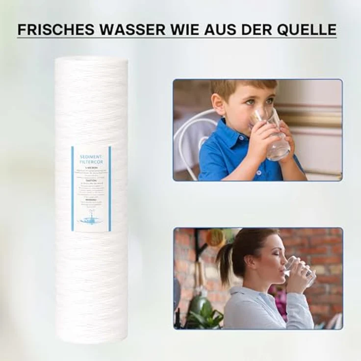 Naturewater PPW-20L 5 µ Baumwollfilter Kartusche, 508 mm (20 Zoll) für Umkehrosmoseanlage, schnelle Wartung, hohe Filtereffizienz – Bild 5