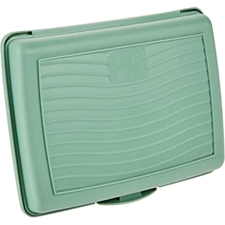 keeeper Handliche Box für Essen, Brotdose / Lunchbox, 17 x 13 x 3,5 cm, Design Sandwich, Carla Mini, Nordic Green – Bild 3