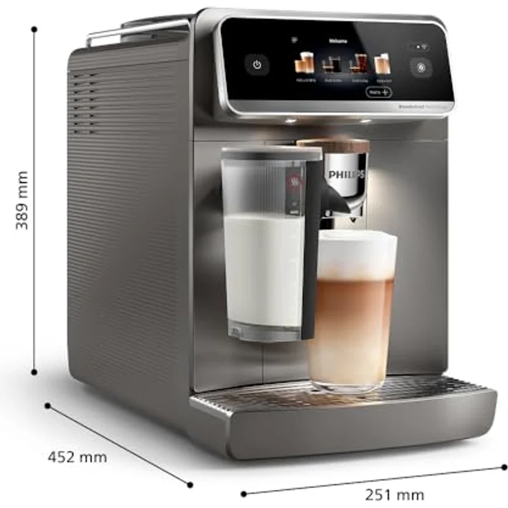 Philips LatteGo Pro Aromis Series 8000, Kaffeevollautomat mit 1,9 l Wassertank, integriertem Mahlwerk und 1500 W, Grau – Bild 12