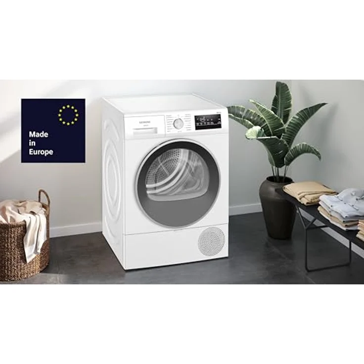 Siemens WT45HV0EM, iQ300 Wärmepumpen-Trockner, 8 kg, autoDry, super40-Programm, 63 dB, Touch LED-Display, softDry, Outdoor-Programm, easyClean-Filter, Kindersicherung, Weiß – Bild 2