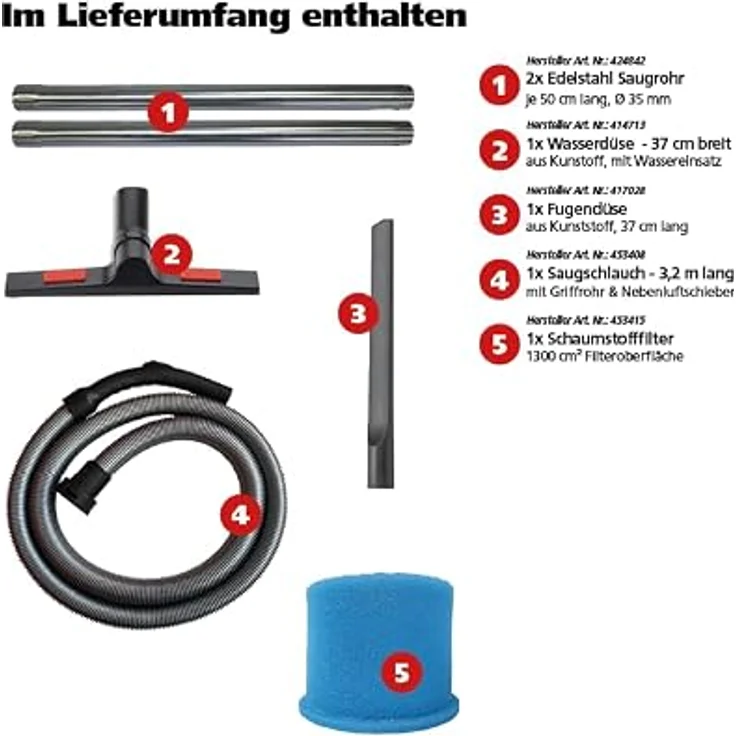 Starmix uClean LD-1445 Wet, Nass-/Trockensauger mit 1400 W, 45 L Behälter, Power-Modus, Ablassschlauch, made in Germany – Bild 3