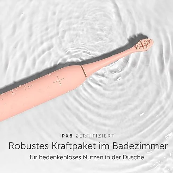 Wondersmile Schallzahnbürste Doppelpack PRO - Elektrische Zahnbürste mit 4 Putzprogrammen - Ultraschallzahnbürste mit smarten Bürstenkopf (Atomic Rose/All White) – Bild 4
