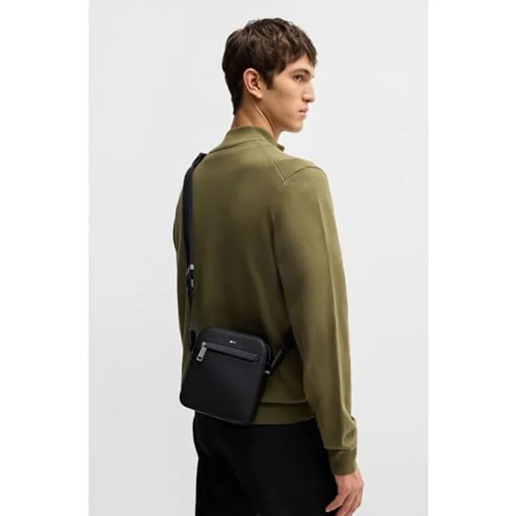 BOSS Umhängetasche Reporter Ray_NS zip, Schultertasche Handtasche Damen Tasche Damen, Kunstfaser, elegant und modern, schwarz – Bild 4