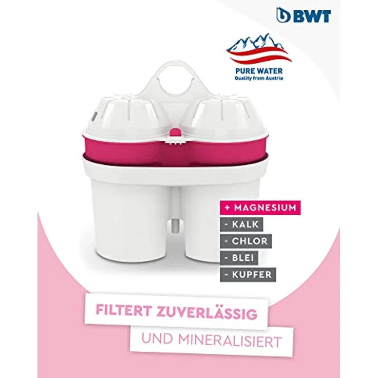 BWT 814136-A - Filterkartusche Magnesium Mineralized Water - Kartuschen für Tischwasserfilter PENGUIN, SLIM und VIDA - 6 Stück im Set – Bild 2