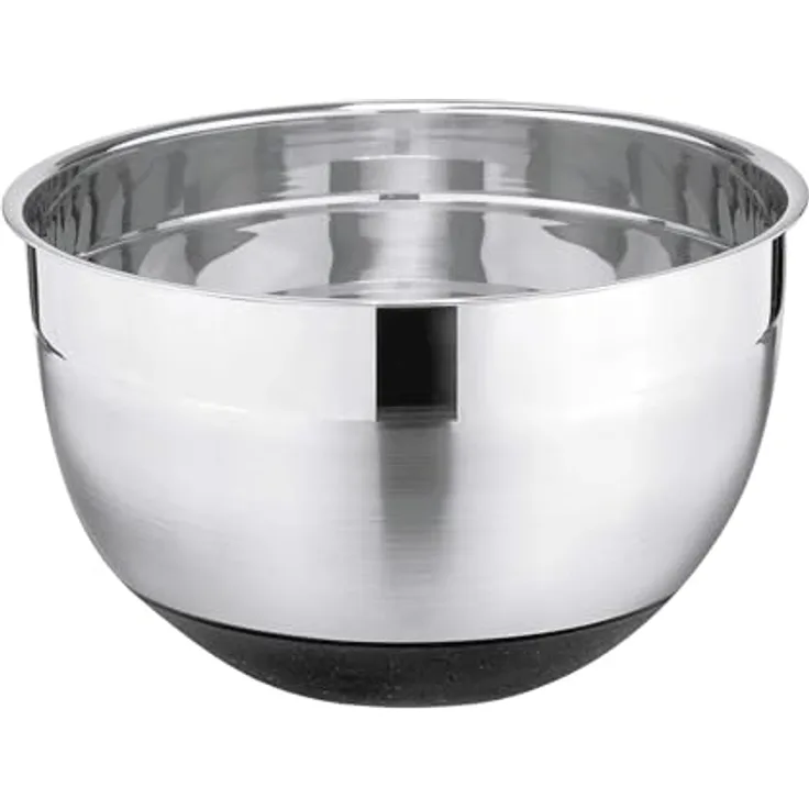 Weis Edelstahlschüssel 1,5 L mit Silikonboden, Silber, Durchmesser 16 cm