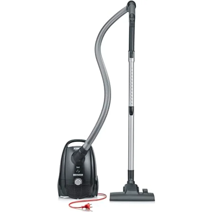 Severin BC 9588, Bodenstaubsauger mit 750-Watt-Motor, 2-Liter-Staubbeutelvolumen, leise mit 79 dB, ergonomischer Soft-Griff – Bild 1