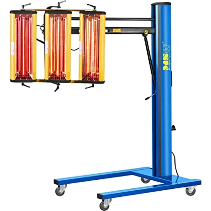 MSW Infrarotstrahler Lacktrockner Strahler Infrarotstrahler Heizstrahler Infrarot Lampe, 3300 W - Effektiver Lacktrockner für Kfz-Werkstätten, 3 Strahler, 1.100 Watt, digitales Display – Bild 6
