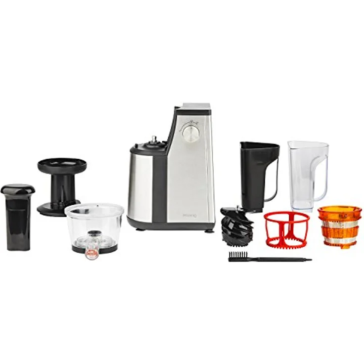 H.Koenig GSX12 Entsafter - Slow juicer - 1 L Fassungsvermögen - 400 W - Tropfstopsystem - mit Tresterbehälter - Edelstahl - schwarz – Bild 5