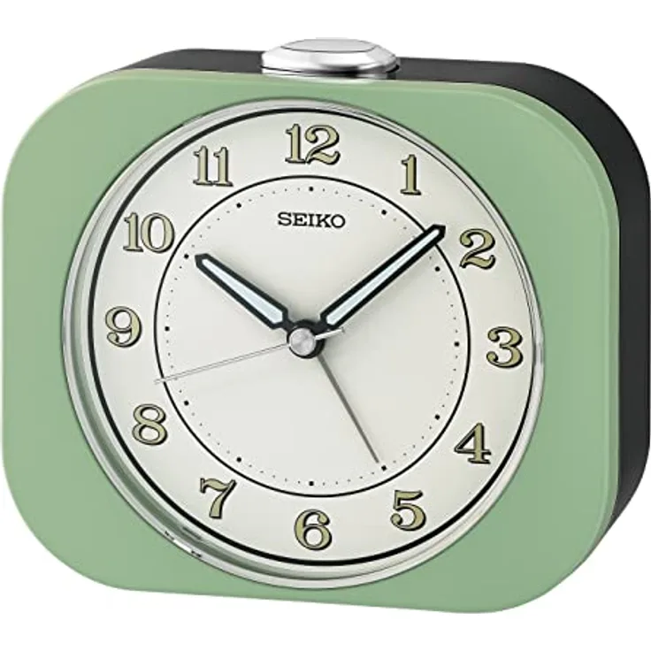 Seiko Clocks Wecker QHE195M, Piep-Alarm mit Schlummerfunktion, Zifferblattbeleuchtung, Kunststoff, 9,9 x 11,3 x 4,6 cm