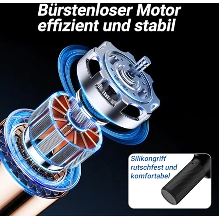 @tec Mini Turbo Akku Staubgebläse, kabellos mit 130.000 U/min, 6000mAh, Schwarz/Orange – Bild 6