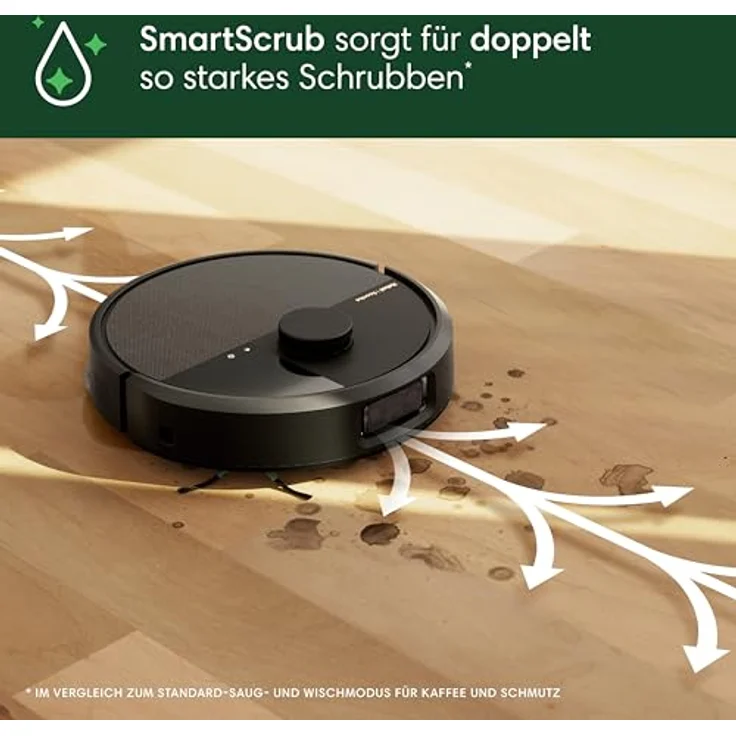 iRobot Roomba Plus 505 Combo Robot + AutoWash Dock Saugroboter mit Wischfunktion - Clearview Pro LiDAR - 7000Pa - DualClean Wischpads mit SmartScrub - Schwarz – Bild 4