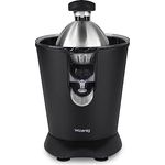 H.Koenig Elektrische Zitruspresse AGR82 Edelstahl Mattschwarz, BPA-frei, Orangen-, Zitronen-, Grapefruitsaft, Schnell, Automatisch, Leise, Tropffreier Trinkschnabel, Spülmaschinengeeignet, 160 W