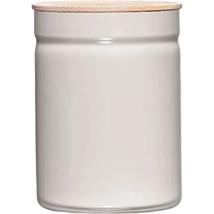 Riess Küchenbehälter mit Holzdeckel 2,2l, Grau, Vorratsdose m.D.13cm,2,25L H18 – Bild 2