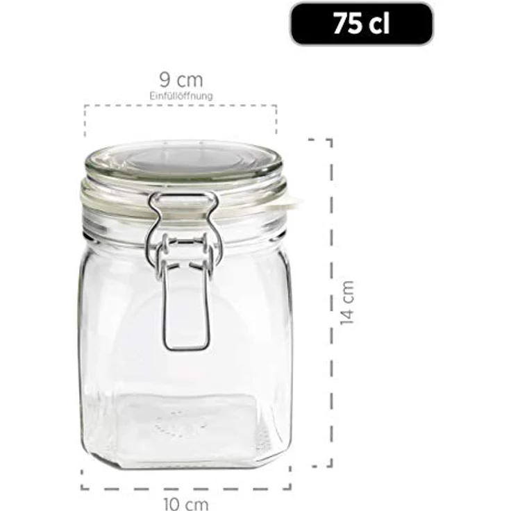 MÄSER 925339 Gothika, Einmachgläser 750 ml, 6er Set, made in Germany, Vorratsgläser mit Deckel und Drahtbügel zum luftdichten Aufbewahren, Einkochen und Einlegen, Glas, transparent – Bild 4