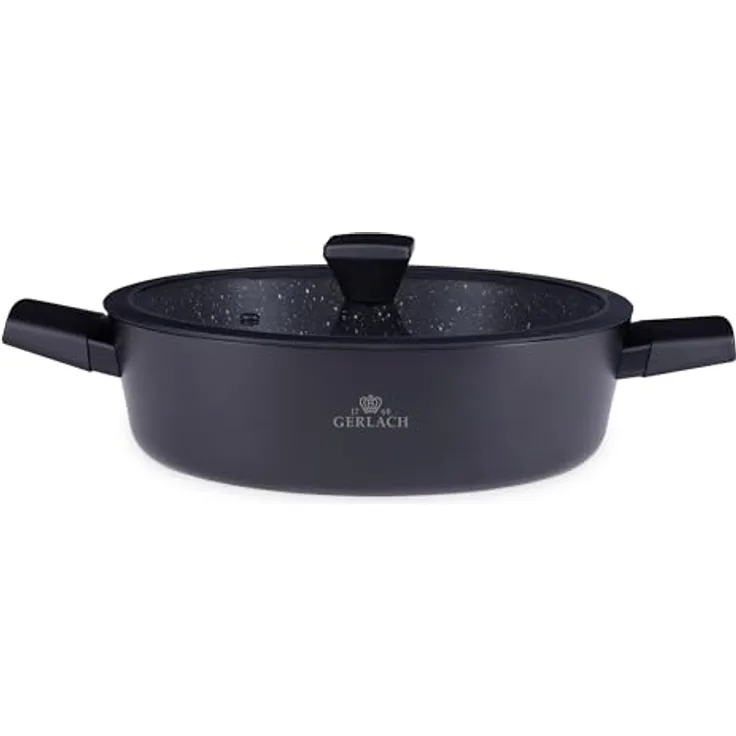 Gerlach Granitex Topf Kochtopf Keramik Beschichtet Induktionsgeeignet Schwarz 28 cm 4,4 L