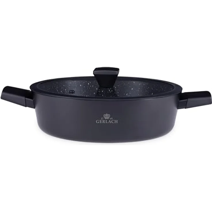 Gerlach Granitex Topf Kochtopf Keramik Beschichtet Induktionsgeeignet Schwarz 28 cm 4,4 L – Bild 1