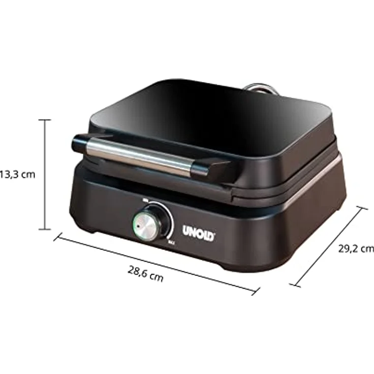 Unold 48275 Belgisches Waffeleisen Brüssel | Doppel-Waffelautomat mit zwei antihaftbeschichteten Platten für 2 belgische Waffeln in Originalgröße 1.500 Watt Schwarz – Bild 5