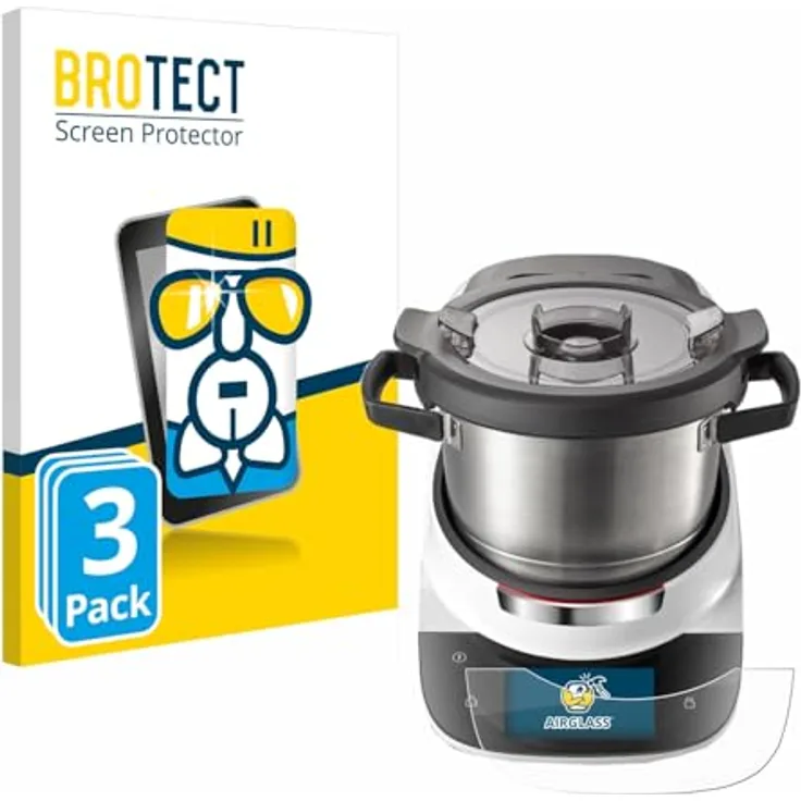 BROTECT Schutzglas für Bosch Cookit (3 Stück) Schutzfolie Panzer Folie Glas [Extrem Kratzfest 9H, Anti-Fingerprint, Ultra-Transparent]