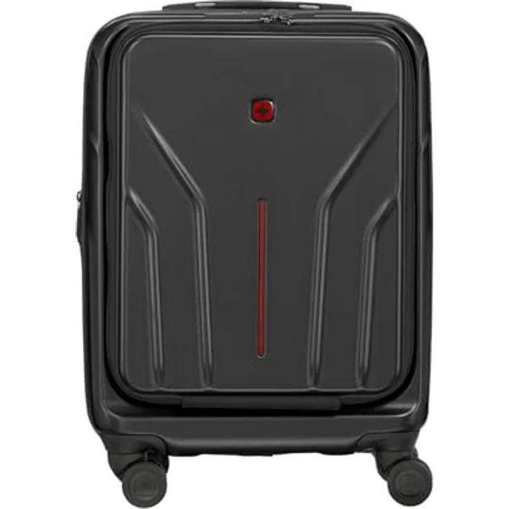 WENGER Amplix Carry-On Hartschalenkoffer, erweiterbar, 36 (45) l, Laptop- und Tabletfach, Sicherheitsschloss, Schwarz, 653323 – Bild 2