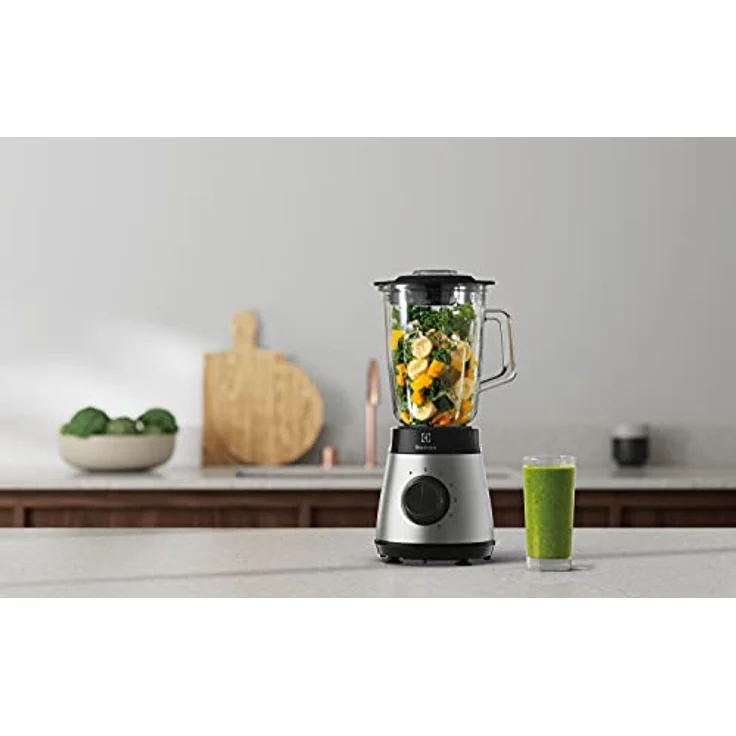 Electrolux E4TB1-6ST Standmixer, 800 Watt, 1,5 Liter, Pulsfunktion, Eis-Crusher, Drehregler, silber, schwarz - Preisvergleich – Bild 8