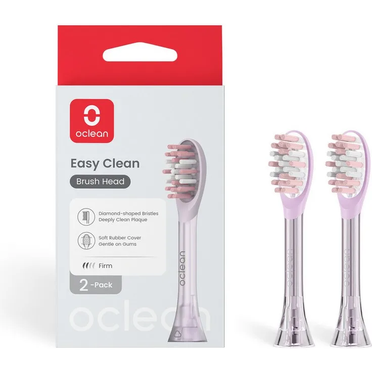 Oclean Aufsteckbürsten Brush Head Easy Clean, Rautenförmige Borsten mit weicher Gummibeschichtung und Zungenreinigungsmittel