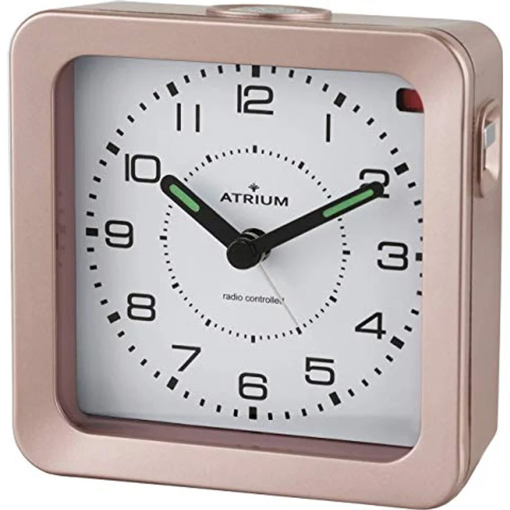 Atrium A660-17 Funkwecker Analog Quarz, lautlos ohne Ticken, rosegold mit Snooze und Beleuchtung – Bild 1