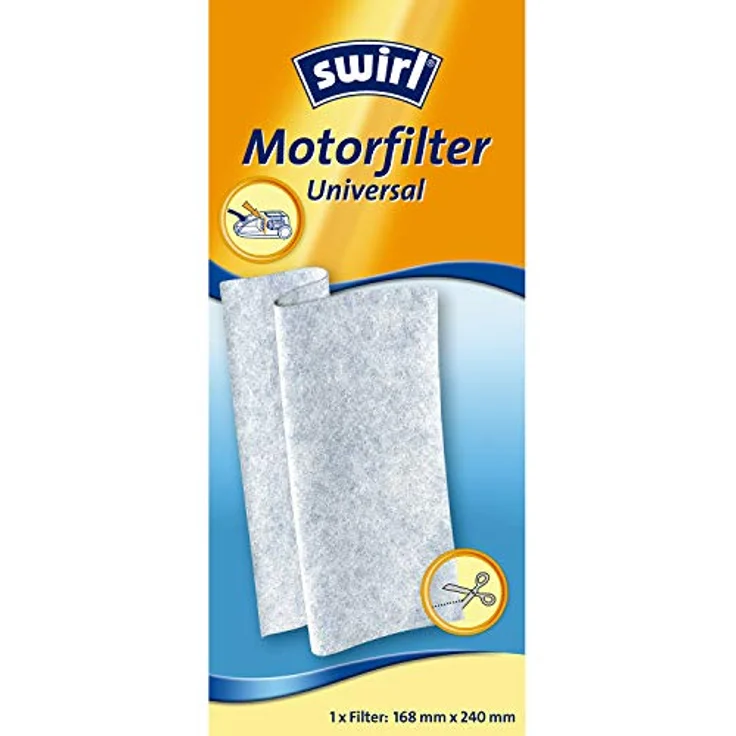 Swirl Motorfilter Universal 18069.1, Motorschutzfilter für Staubsauger, zuschneidbar, 168 x 240 mm – Bild 1