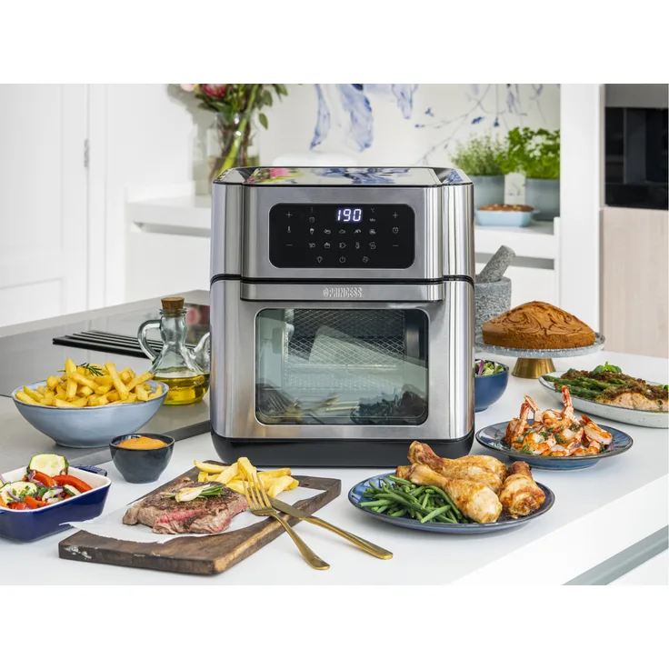 Princess Luftfritteuse 183314PR, 1500 W Heißluftofen mit 10 L Volumen, digitalem Touchscreen und rotierendem Drahtkorb