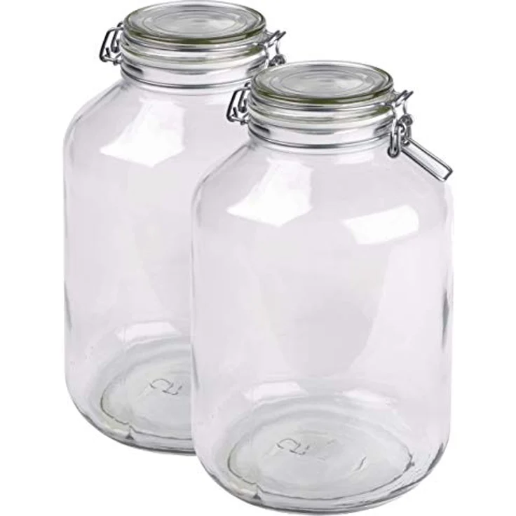 MÄSER 926240 Gothika, Einmachgläser groß, 2er Set à 4,8 l, made in Germany, Vorratsgläser mit Deckel und Drahtbügel zum luftdichten Aufbewahren, Einkochen und Einlegen, Glas, transparent – Bild 2