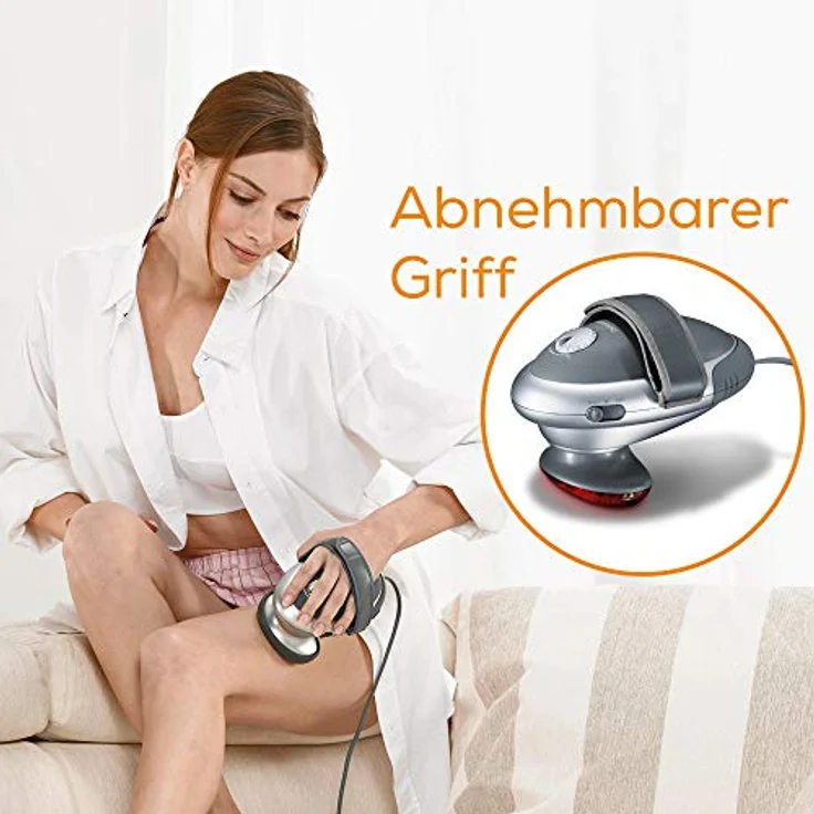 Beurer MG 70 Infrarot Massagegerät, Klopfmassage, zur Massage von Rücken, Nacken, Arme, Beine, zwei verschiedene Aufsätze, Infrarotwärmefunktion, (1er Pack) – Bild 3