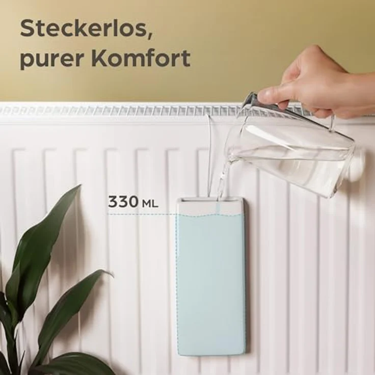 Praknu Luftbefeuchter Heizkörper aus Keramik - 4er Set mit Flexiblem Aufhängehaken - Optimale Luftfeuchtigkeit - Energiesparend - Effektive Feuchtigkeitsverteilung, weiß – Bild 4