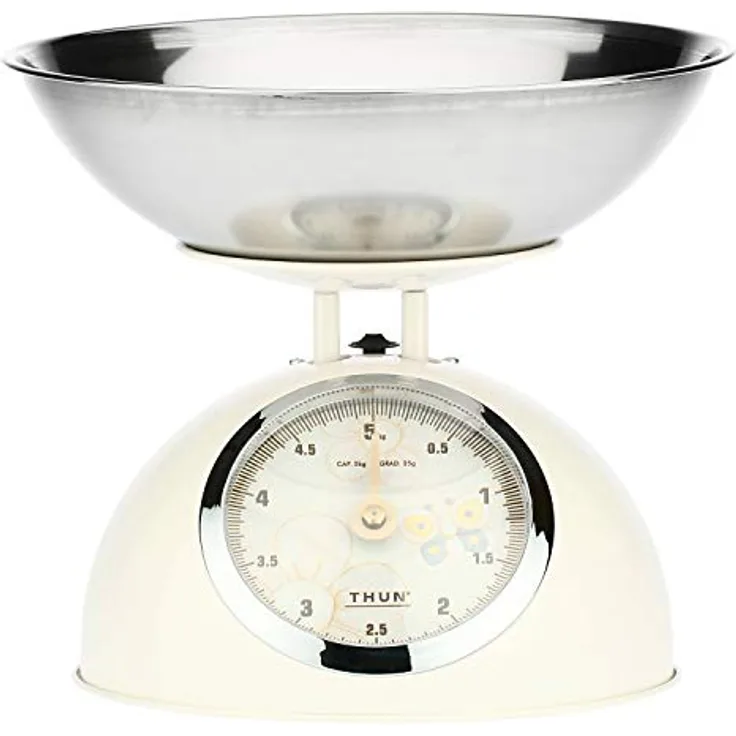THUN - Küchenwaage - Küchenzubehör - Linie Elegance - Edelstahl und Eisen - Sockel 15 h cm