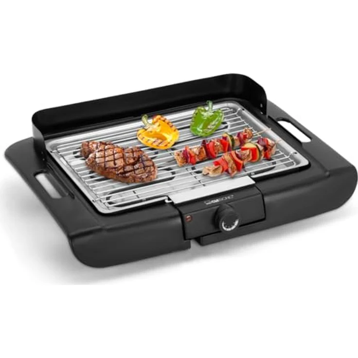 CLATRONIC Tischgrill BQ 3841, Elektrogrill mit Cool Touch-Gehäuse, verchromtem Grillrost, 2000W, für Innen und Außen – Bild 2