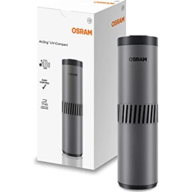 OSRAM UVCOMPACT AirZing UV-Compact, tragbarer Luftreiniger zum Einsatz im Auto und kleineren Räumen, keimtötendes UV-C-Gerät, neutralisiert 99,9% der Viren, Bakterien und Mikroorganismen – Bild 3