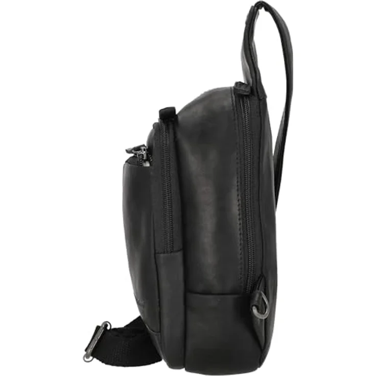 The Chesterfield Brand Riga Crossbodybag, Sling Bag aus 100% Leder, schwarz, mit mehreren Fächern und Zipperverschluss – Bild 3
