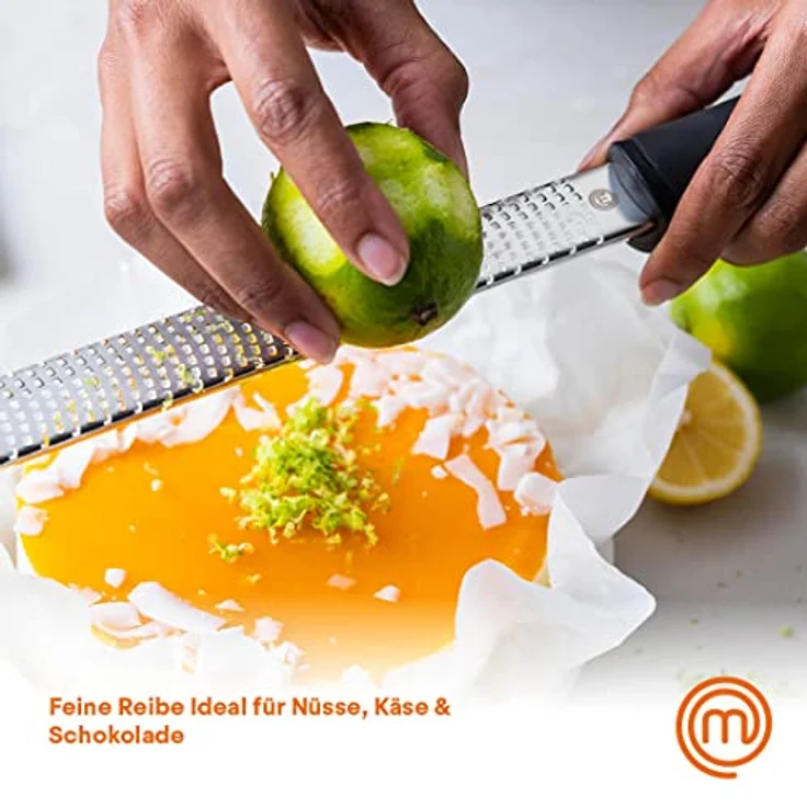 MasterChef Zestenreißer / Küchenreibe, Parmesanreibe, Zitronreibe, Zester, Ingwerreibe, Soft Griff Micro Planing Tool, Perfekt für Fein Geriebene Gewürze, Handreibe, 32.5 cm, Spülmaschinenfest – Bild 2