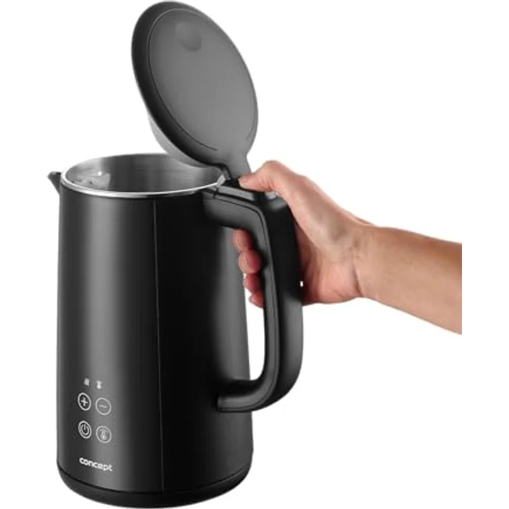 Concept RK3360 Digitaler Edelstahl-Wasserkocher mit Temperaturregelung, Warmhaltefunktion und Cool-Touch-Oberfläche, 1,5 l, Schwarz – Bild 5