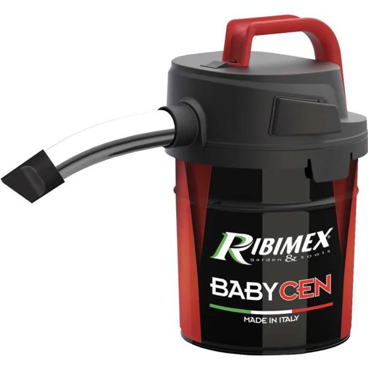 Ribimex PRCEN018, Aschesauger 4l, 500W, elektrischer Nass- und Trockensauger aus emailliertem Stahl, geeignet für Pellet