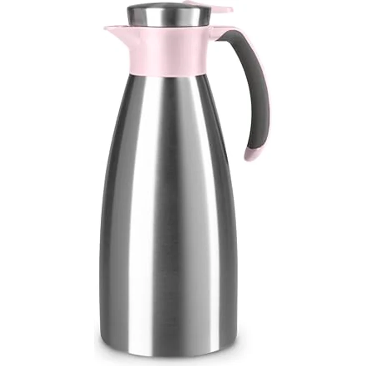 Emsa Soft Grip Isolierkanne, 1,5 l, Edelstahl, Quick Tip Verschluss, 12h heiß, 24h kalt, trendige Farben – Bild 2